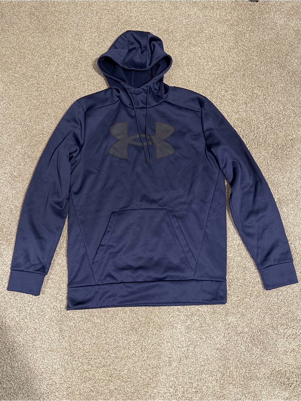 Under Armour Navy Blue Pullover Hoodie with Logo